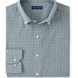 Peter Millar Men's Lacinato Cheviot Performance Poplin Sport Shirt LARGE